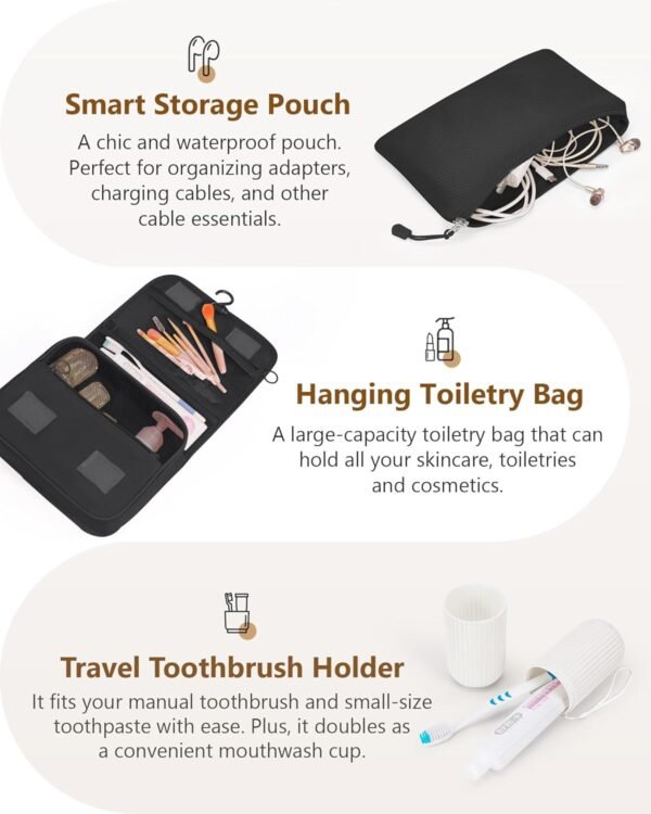 Compression Packing Cubes 12 Set, Suitcase Organizers, Luggage Organizer Bags for Travel, Extendable Packing Cubes for Travel Compression, Travel Essentials, Black - Image 7
