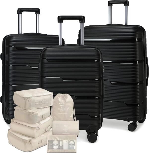 LEDAOU Luggage Sets 3 Piece Suitcase Set with 7 Set Packing Cubes Carry On Luggage with Tsa Locks Spinner Wheels for Travel (20/24/28) - Image 2