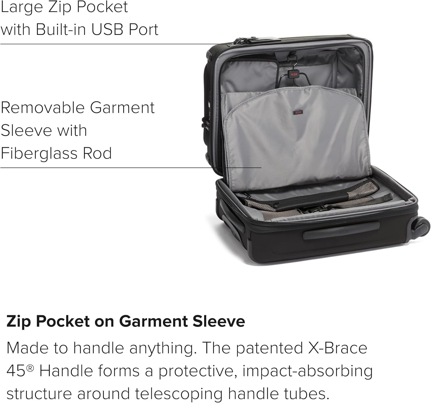 TUMI Alpha Continental Dual Access 4-Wheeled Carry-on Luggage - Rolling, Lightweight Suitcase - Secure Suitcase with Lock - Image 4