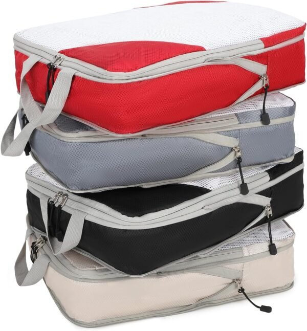 Barsine Large Compression Packing Cubes for Travel 4 Set Luggage Suitcase Organizer Bag Traveling Essentials - Image 2