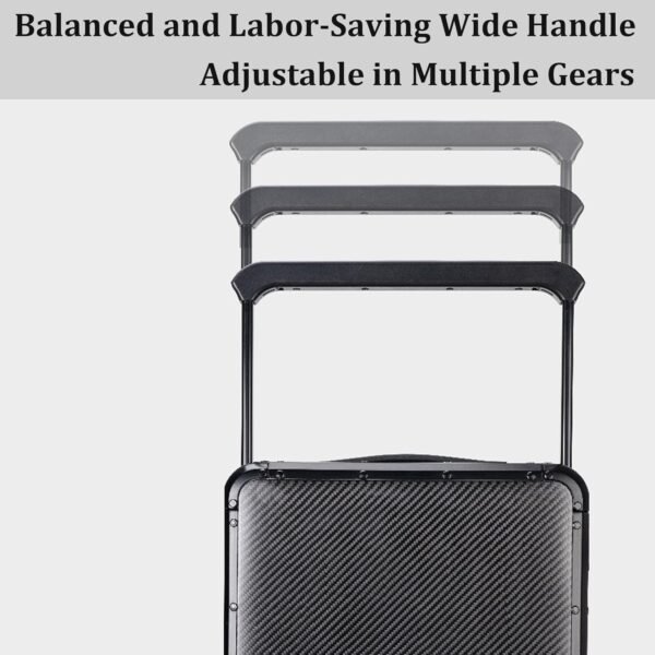 20 Inch Hardside Carry On Luggage with Spinner Wheels, Carbon Fiber Hard Shell Rolling Suitcase Built-In TSA Lock USB for Lightweight Travel Airline Approved - Image 4