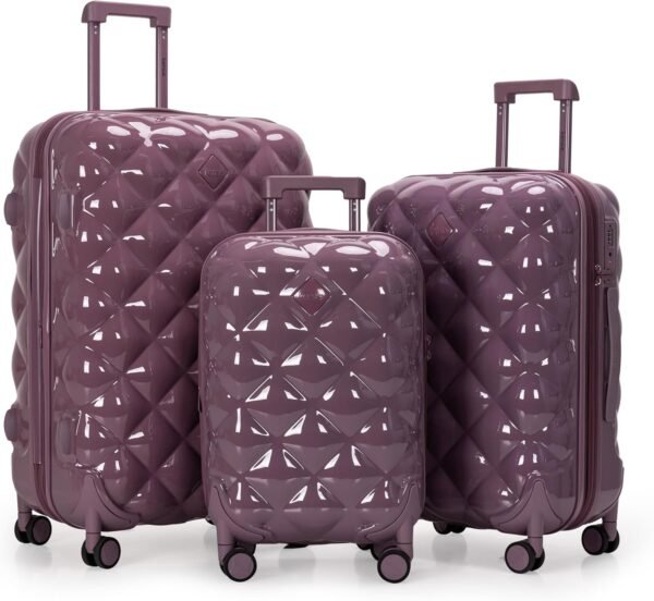 Travelers Club Women's Alluring 3 Piece Luggage Set, Wistful Mauve - Image 2