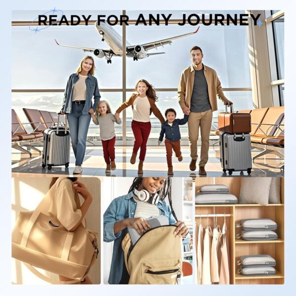 10 Set Compression Packing Cubes for Travel Essentials,Compressible Expandable Packing Cubes for Suitcase,OlarHike Luggage Organizer Bags for Travel,Handy Helper for Organizing Clothes(Grey) - Image 10