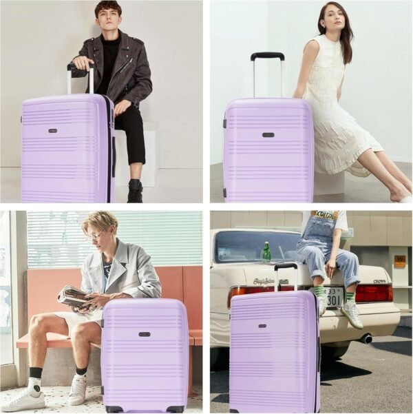3 Piece Luggage Sets for Women,Durable Expandable Large Suitcases with Spinner Wheels Tsa Lock, 20in/25in/29in,Purple - Image 10