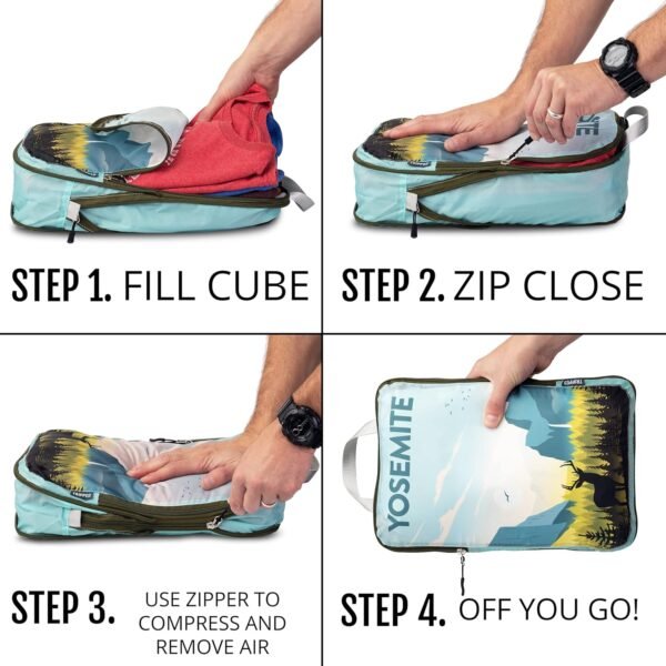 Packing Cubes for Travel-Extra Large Luggage Organizers 7 Piece Set-Ultralight, Expandable/Compression Bags for Clothes by TRIPPED Travel Gear (National Parks) - Image 7