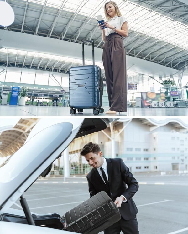 BAGSMART Carry On Luggage 22x14x9 Airline Approved with TSA Lock,20 Inch Lightweight Luggage with Spinner Wheels,100% PC Hard Shell Carry On Suitcases for Men Women,Royal Blue - Image 10