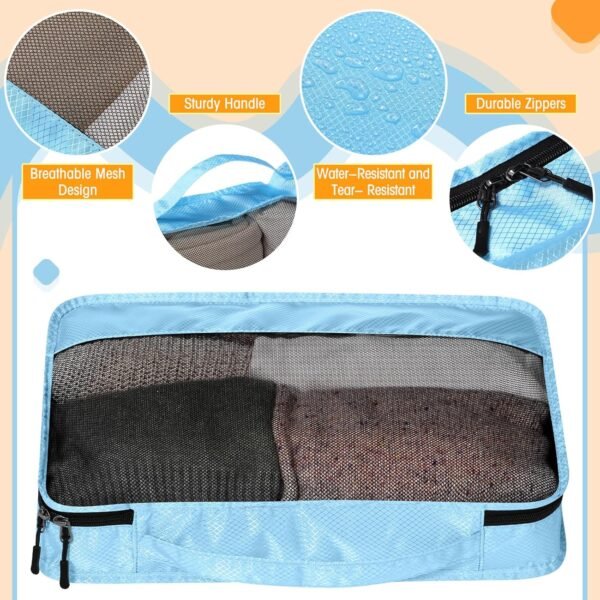 5 Pcs Packing Cubes for Suitcase Large Travel Cubes Carry on Luggage Organizer Bags for Clothes Accessories (L,Pastel) - Image 4