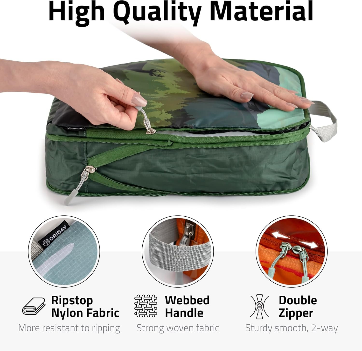 Set of 8 compression packing cubes for travel accessories- Expandable bags for clothing, toiletry, backpacks, organizing essentials (Holiday) - Image 5