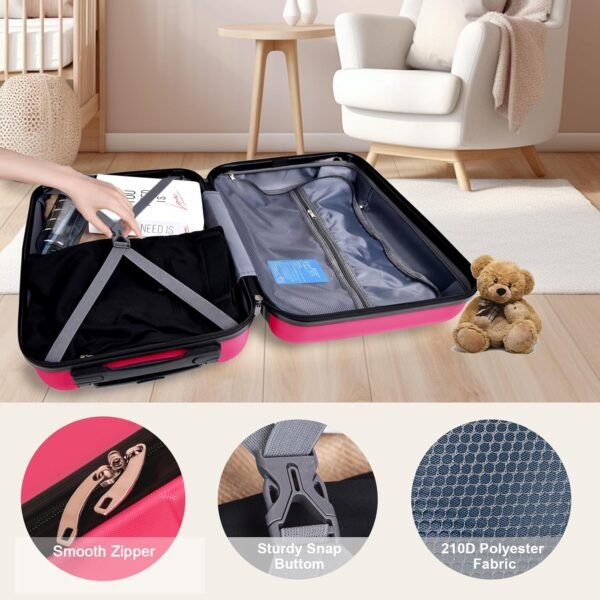 ILLUMINEW Luggage Sets with Durable Lightweight Carry-On Suitcases, Spinner Wheels, and TSA-Approved Lock (LOGO, Rose Red, 20/24/28) - Image 6