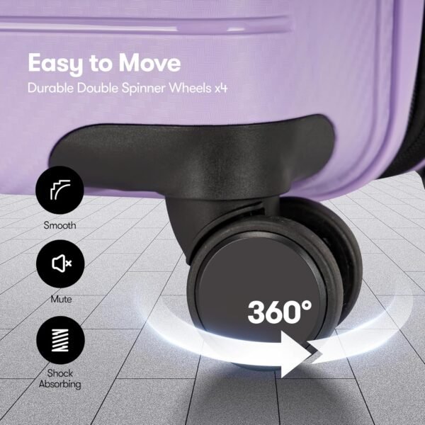 3 Piece Luggage Sets for Women,Durable Expandable Large Suitcases with Spinner Wheels Tsa Lock, 20in/25in/29in,Purple - Image 7