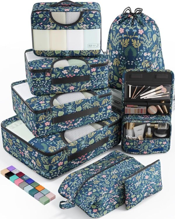 Veken 8 Set Packing Cubes for Travel Essentials, Suitcase Organizer Bags Set for Luggage, Road Trip Travel Accessories in 4 Sizes (Extra Large, Large, Medium, Small) - Image 2
