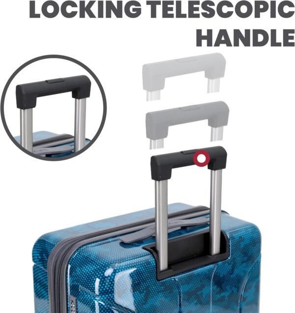 Spyder Matrix 3 Piece Luggage Set with 360° Spinner Wheels, TSA Approved Lock, (20 Inch, 25 Inch, 29 Inch), Blue - Image 6