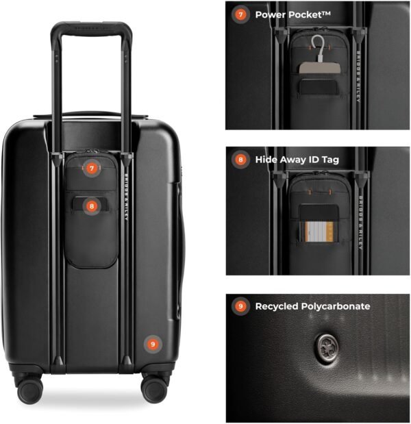 Briggs & Riley Sympatico Hardside Luggage, Black, 22" Essential Carry-On - Image 5