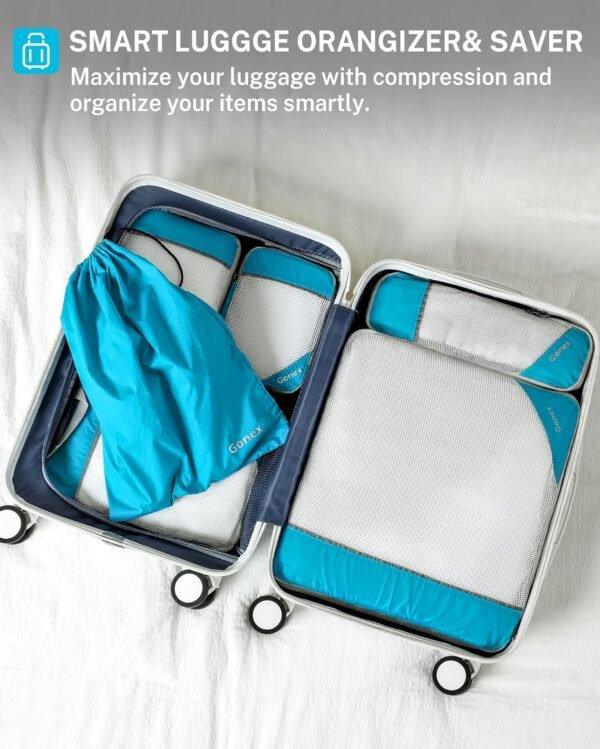 Compression Packing Cubes, Gonex Extensible Storage Mesh Bags Organizers - Image 7