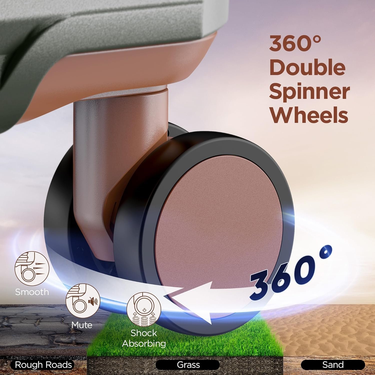 SHOWKOO Luggage Sets 3 Piece Hardside Expandable Suitcase with Double Spinner Wheels Tsa Lock Green (20in/24in/28in) - Image 5