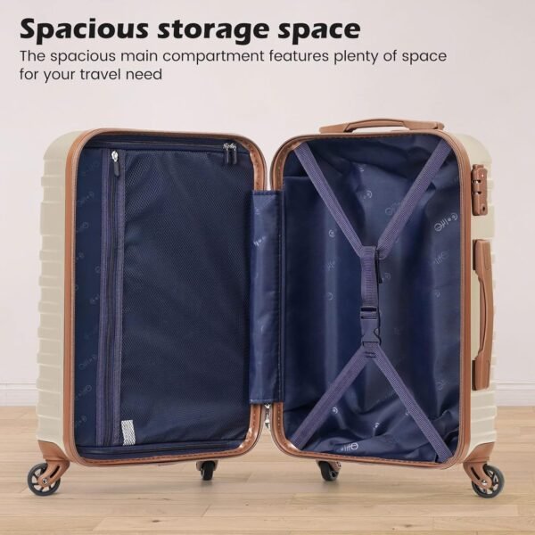 Coolife Suitcase Set 3 Piece Luggage Set Carry On Hardside Luggage with TSA Lock Spinner Wheels (Sky Blue, 5 piece set) - Image 9