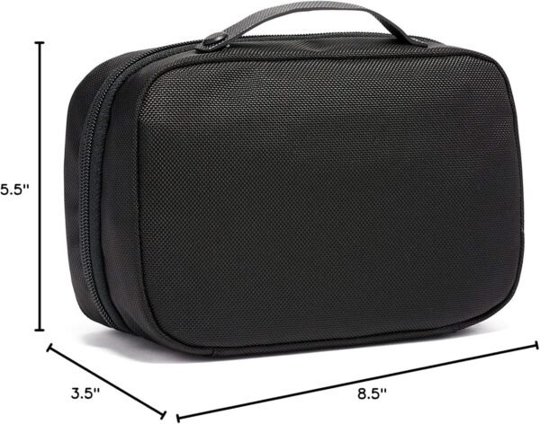 TUMI - Alpha 3 Split Travel Kit - Luggage Accessories Toiletry Bag for Men and Women with Embossed Leather Carry Handle - Black - Image 5