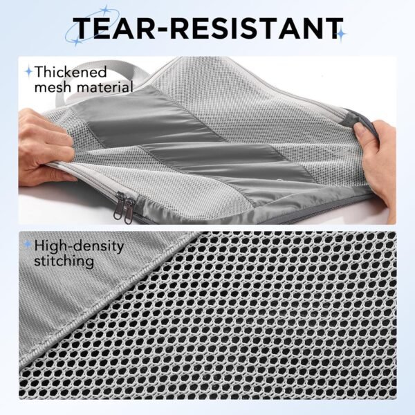 10 Set Compression Packing Cubes for Travel Essentials,Compressible Expandable Packing Cubes for Suitcase,OlarHike Luggage Organizer Bags for Travel,Handy Helper for Organizing Clothes(Grey) - Image 5