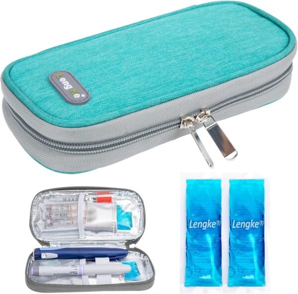 YOUSHARES Insulin Cooler Travel Case TSA Approved Medication Diabetic Supplies Cooler For Travel Refrigerated Medicine Organizer Bag With 2 Ice Pack - Image 2