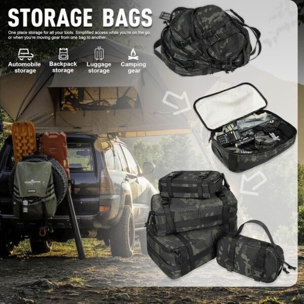 4 Set Tactical Packing Cubes ，Compressible Mesh Duffle Storage Bag,Portable Edc Molle Pouch Organizer. - Image 7
