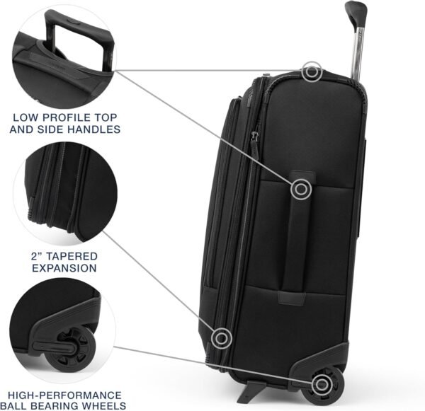 Travelpro Crew Classic Lightweight Softside Expandable Carry on Luggage, 2 Wheel Upright Rollaboard Suitcase, Men and Women, Carry On 22-Inch, Black - Image 4