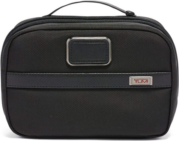 TUMI - Alpha 3 Split Travel Kit - Luggage Accessories Toiletry Bag for Men and Women with Embossed Leather Carry Handle - Black - Image 2