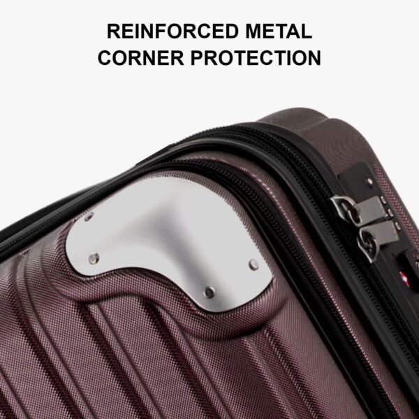 LEVEL8 Grace Carry on Luggage Airline Approved, 20 Inch Expandable Hardside Suitcases with wheels, Abs+Pc Harshell Spinner Luggages with Tsa Lock, Red - Image 5