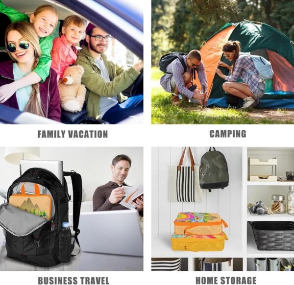 6 Set Boho Compression Packing Cubes Compressed Storage Bags for Carry on Suitcases Packaging Luggage Bags Organizers for Travel - Image 9