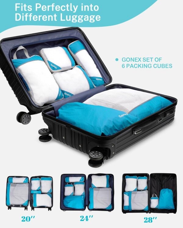 Compression Packing Cubes, Gonex Extensible Storage Mesh Bags Organizers - Image 6