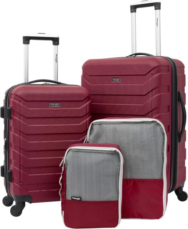 Wrangler Elysium Luggage & Packing Cubes, Red, 4 Piece Set - Image 2