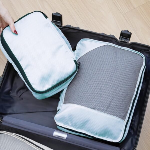 8 Set Packing Cubes for Travel Women Men Kids, Mesh Suitcase Organizer Bags Set for Luggage, 4 Sizes Extra Large, Large, Medium, Small, Travel Camping Essentials Accessories, Lake Blue - Image 8