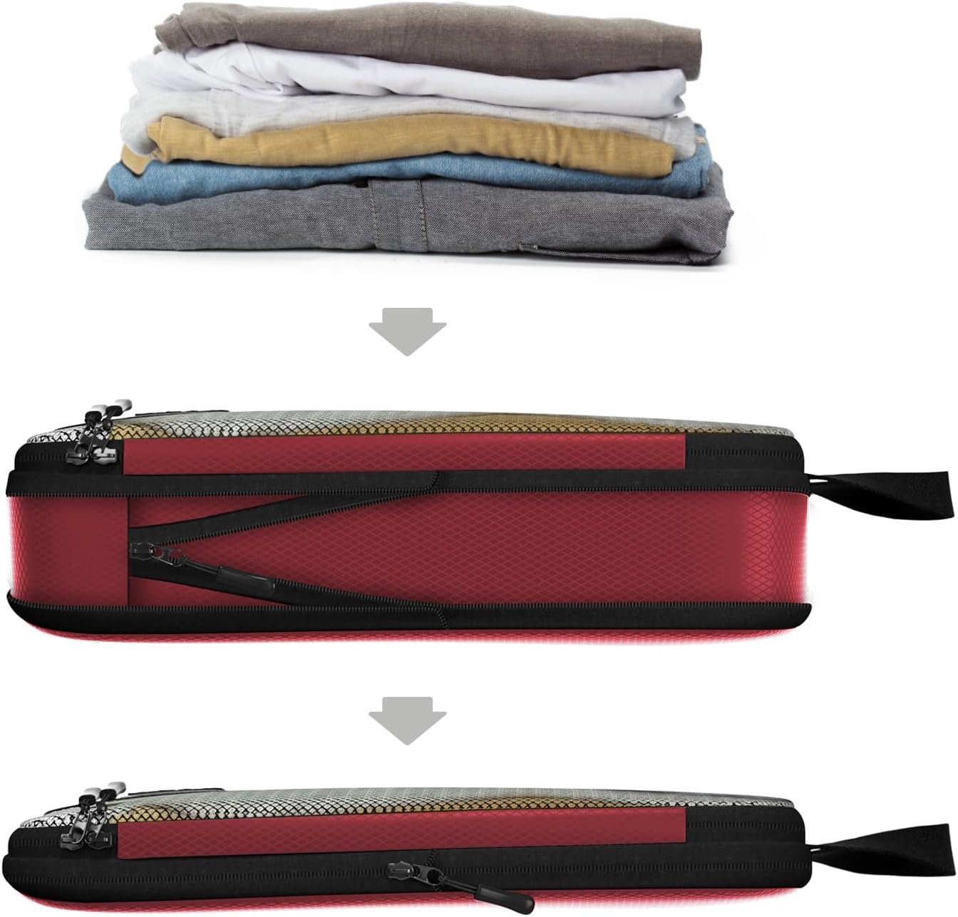 Large Compression Packing Cubes for Travel - 5 Pcs set of Packing Cubes Compression, Carry on Suitcase Organizer Bags - Travel Cubes Organizer Bags for Luggage - Image 3