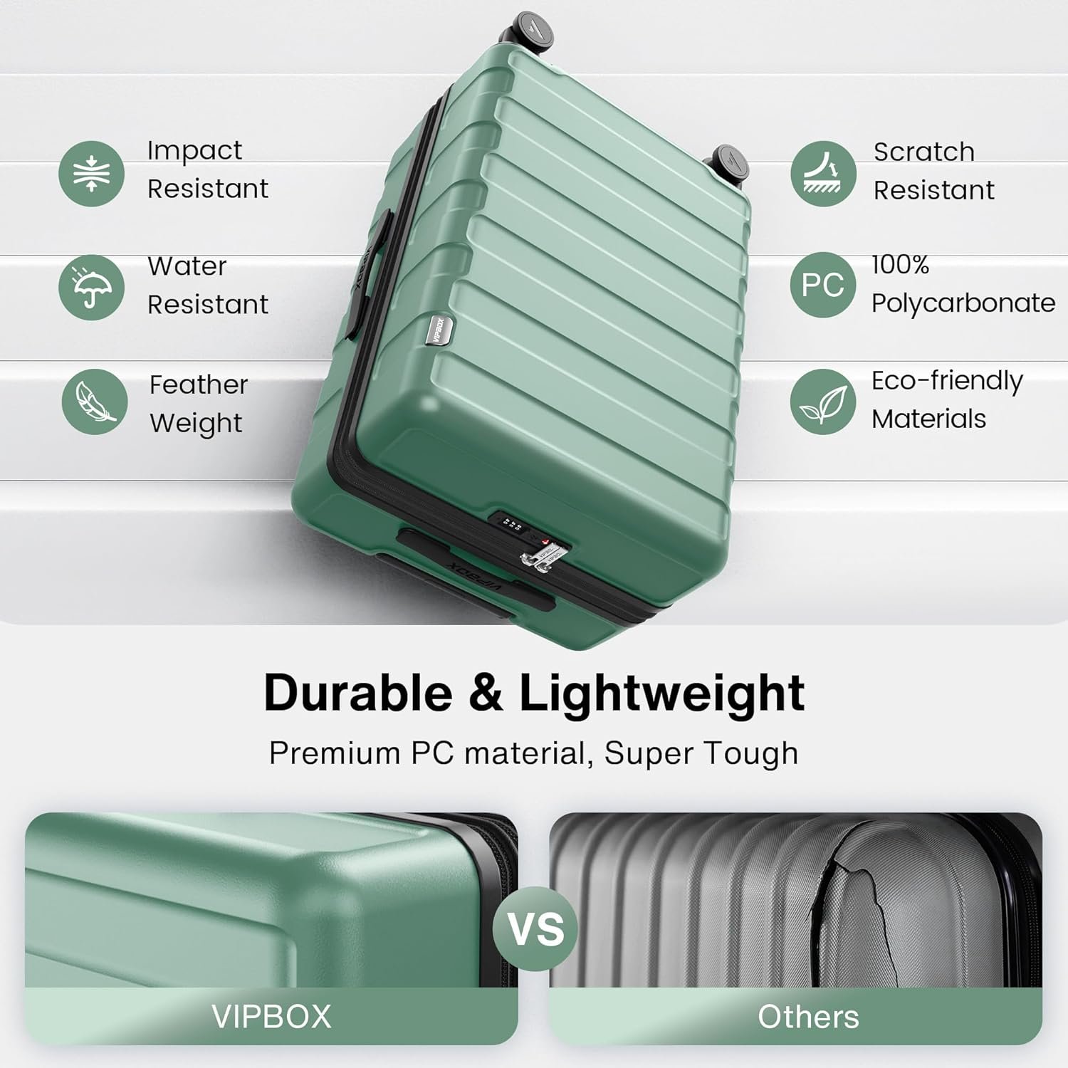 Luggage Sets 3 Piece (3-YEARS VIP SERVICE) Hardside Colorful Set Expandable Lightweight Polycarbonate Travel Suitcase with Wheels x1 TSA Approved Lock for Family, Couple, Sisters, Brothers - Image 4