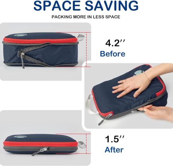 Cipway Compression Packing Cubes, Ultralight Luggage Organizer Bags, Travel Essentials for Carry on Suitcase (3 Piece,Blue) - Image 4