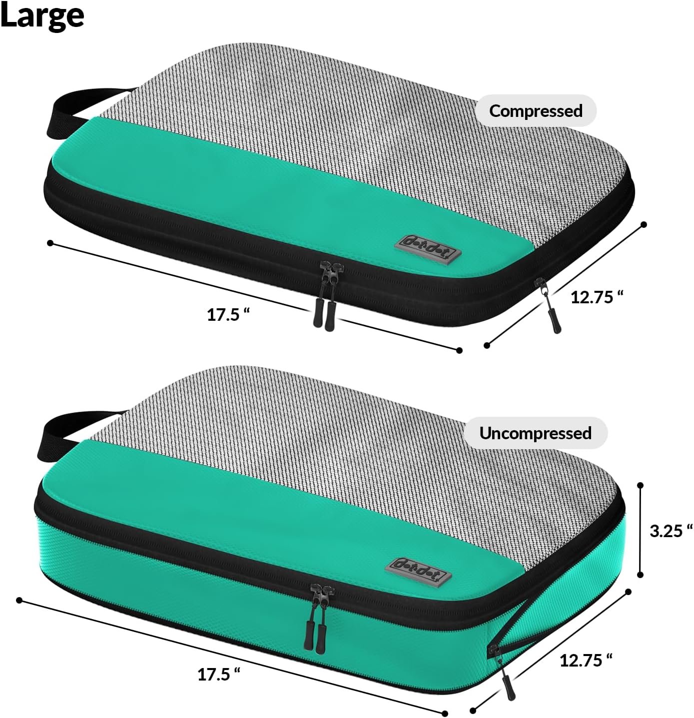 Large Compression Packing Cubes for Travel - 5 Pcs set of Packing Cubes Compression, Carry on Suitcase Organizer Bags - Travel Cubes Organizer Bags for Luggage - Image 6