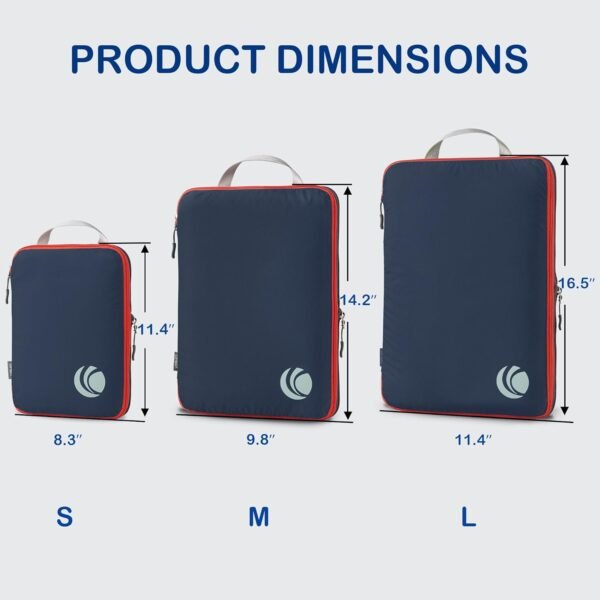 Cipway Compression Packing Cubes, Ultralight Luggage Organizer Bags, Travel Essentials for Carry on Suitcase (3 Piece,Blue) - Image 5