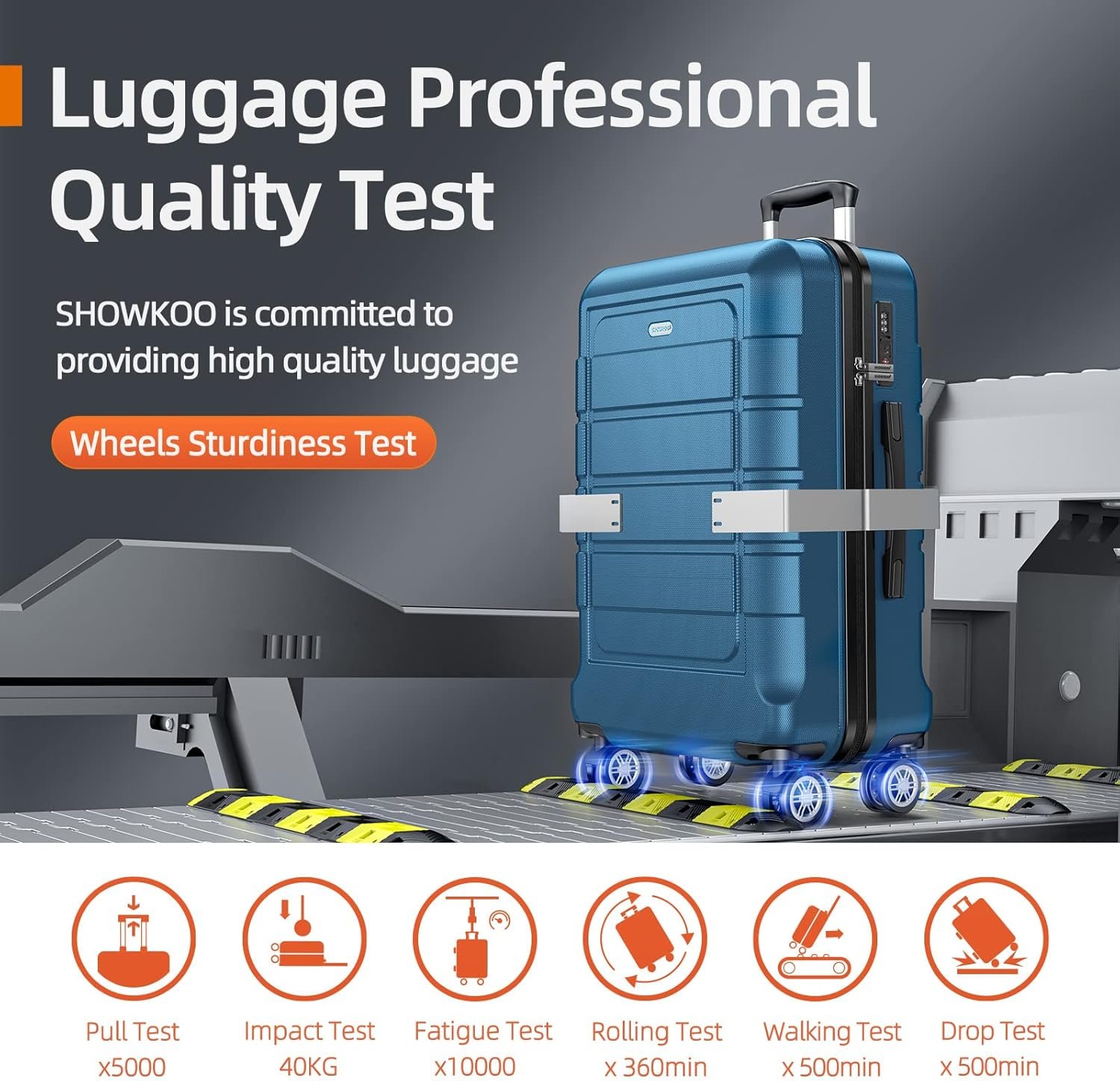 SHOWKOO Luggage Sets Expandable PC+ABS Durable Suitcase Sets Double Wheels TSA Lock 4 Piece Luggage Set Navy - Image 9