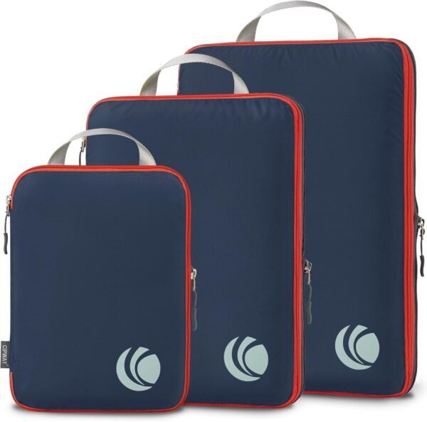 Cipway Compression Packing Cubes, Ultralight Luggage Organizer Bags, Travel Essentials for Carry on Suitcase (3 Piece,Blue) - Image 2