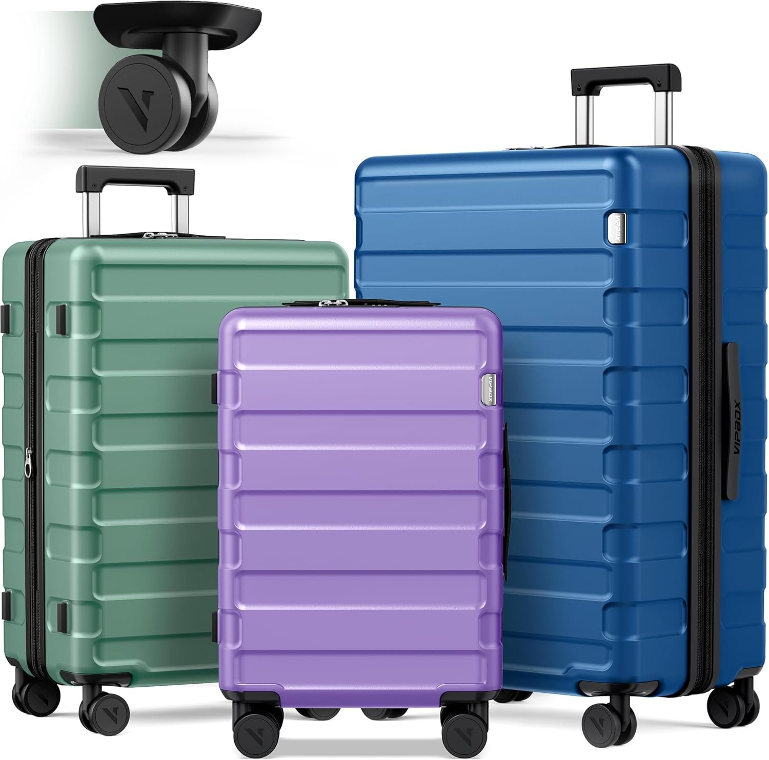 Luggage Sets 3 Piece (3-YEARS VIP SERVICE) Hardside Colorful Set Expandable Lightweight Polycarbonate Travel Suitcase with Wheels x1 TSA Approved Lock for Family, Couple, Sisters, Brothers - Image 2