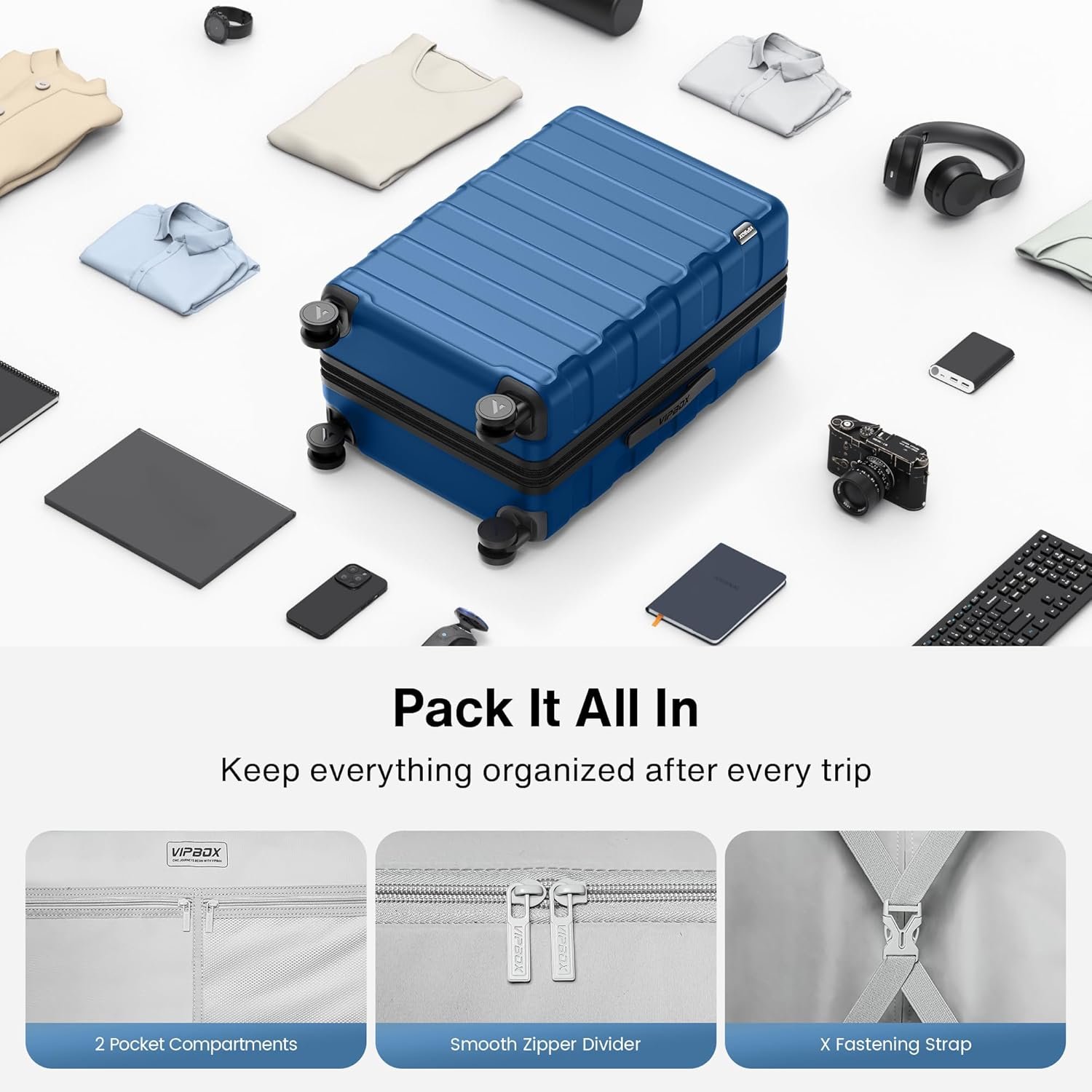 Luggage Sets 3 Piece (3-YEARS VIP SERVICE) Hardside Colorful Set Expandable Lightweight Polycarbonate Travel Suitcase with Wheels x1 TSA Approved Lock for Family, Couple, Sisters, Brothers - Image 9