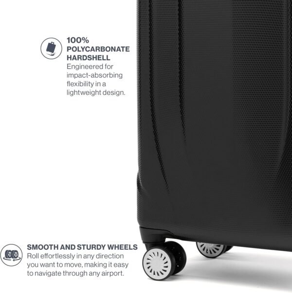 Travelpro Pathways 3 Hardside Expandable Luggage, 8 Spinner Wheels, Lightweight Hard Shell Suitcase, 3 Piece Set (21/25/28), Black Knight - Image 6