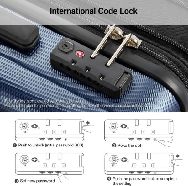 Hanke Expandable Hardshell Luggage Sets 3 Piece Extra Large Suitcases with Lock,28 Inch Luggage with Spinner Wheels, PC Travel Suitcase for Women Men 20 24 29Inch,Dark Blue - Image 8