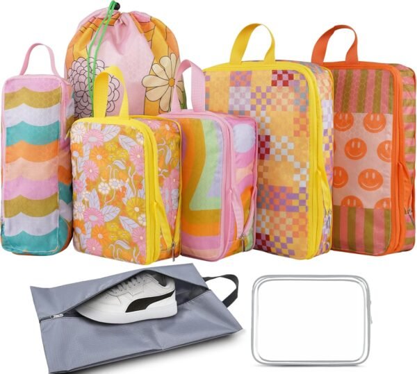 8 Pcs Compression Packing Cubes for Travel Luggage, Lightweight Suitcase Organizer Bags Set, Compression Packaging Cube for Travel Essentials, Packing Cubes for Carry on Suitcase - Image 2