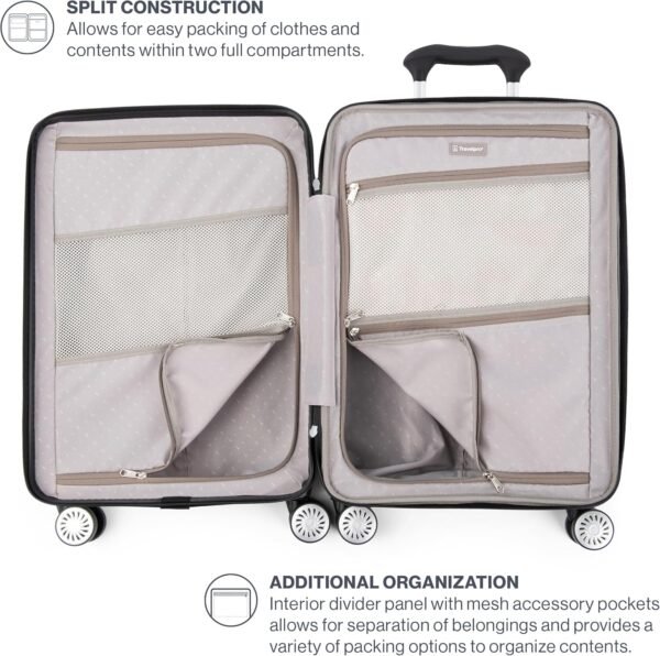 Travelpro Pathways 3 Hardside Expandable Luggage, 8 Spinner Wheels, Lightweight Hard Shell Suitcase, 3 Piece Set (21/25/28), Black Knight - Image 7