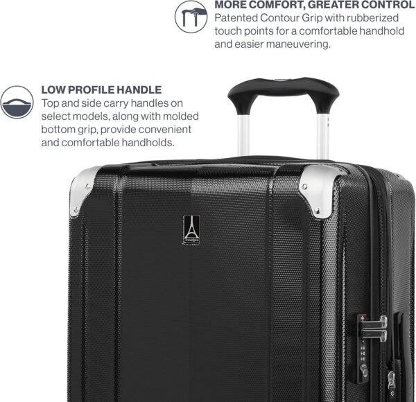 Travelpro Pathways 3 Hardside Expandable Luggage, 8 Spinner Wheels, Lightweight Hard Shell Suitcase, 3 Piece Set (21/25/28), Black Knight - Image 3