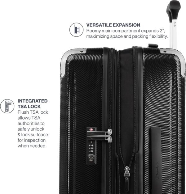 Travelpro Pathways 3 Hardside Expandable Luggage, 8 Spinner Wheels, Lightweight Hard Shell Suitcase, 3 Piece Set (21/25/28), Black Knight - Image 5