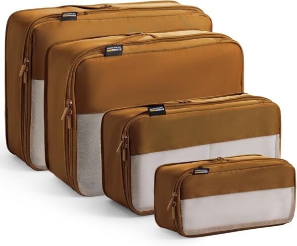 4 Piece Compression Packing Cubes for Suitcases and Backpack, Lightweight Travel Packing Organizers, Space Saving Luggage Bags - Image 2