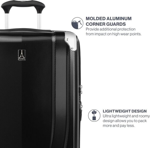 Travelpro Pathways 3 Hardside Expandable Luggage, 8 Spinner Wheels, Lightweight Hard Shell Suitcase, 3 Piece Set (21/25/28), Black Knight - Image 4